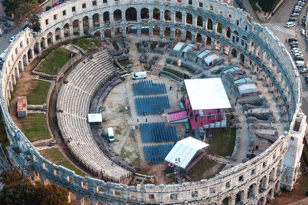 Pula Amphitheatre from the inside
