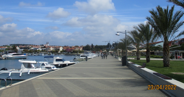 The modern promenade of Medulin in Istria
